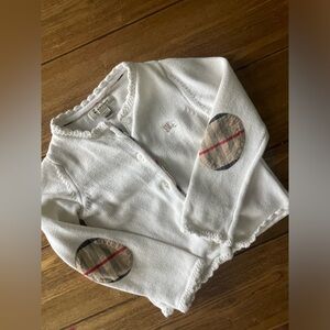 Burberry white toddler cardigan nova check 3 2 3y